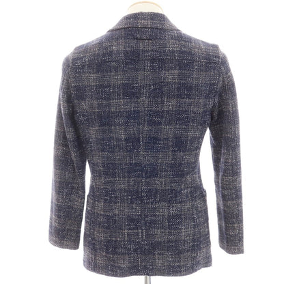 [Used] T-JACKET Cotton wool check casual jacket Navy x gray [XS] [Condition rank B] [Men&