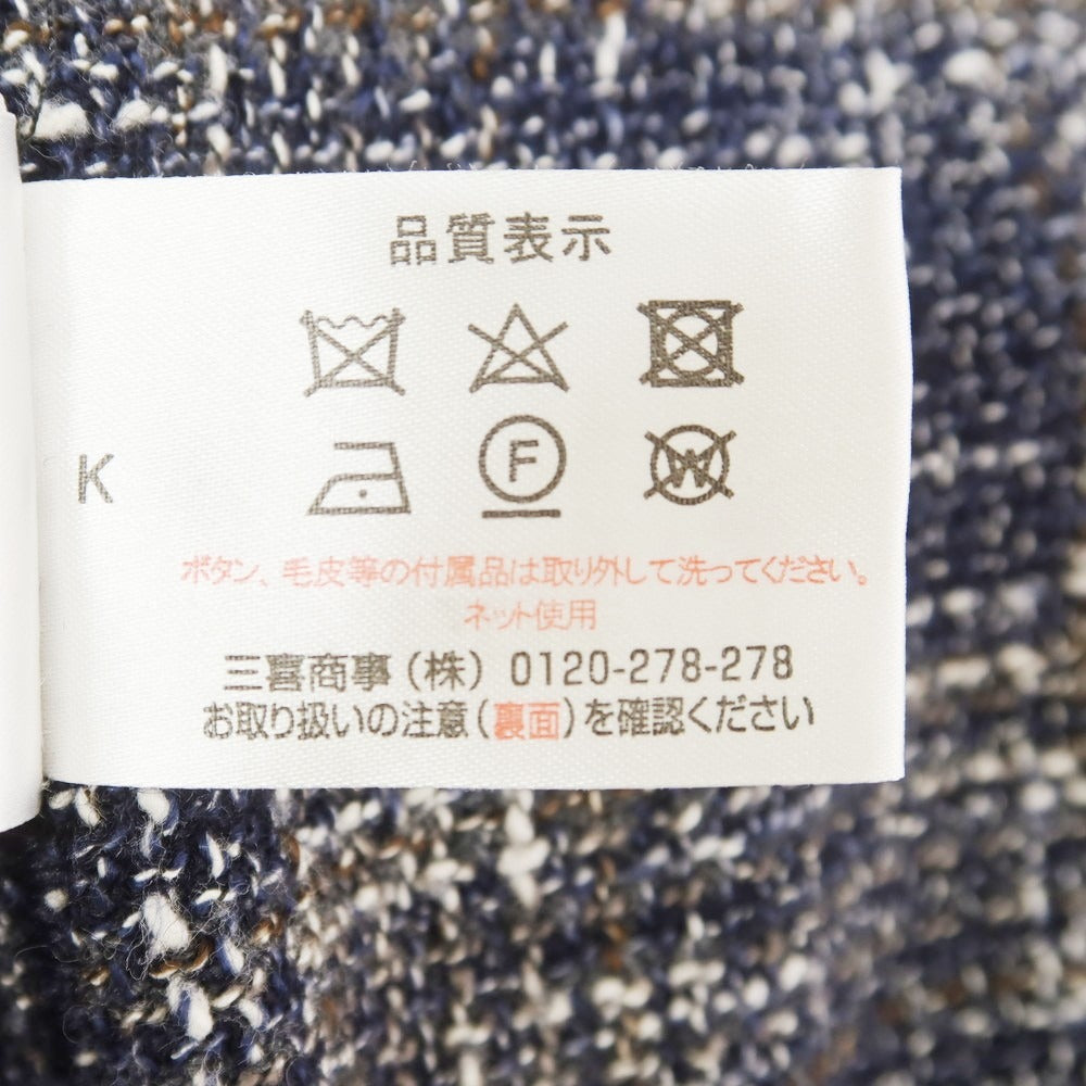 [Used] T-JACKET Cotton wool check casual jacket Navy x gray [XS] [Condition rank B] [Men&