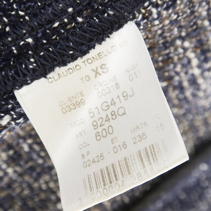 [Used] T-JACKET Cotton wool check casual jacket Navy x gray [XS] [Condition rank B] [Men&