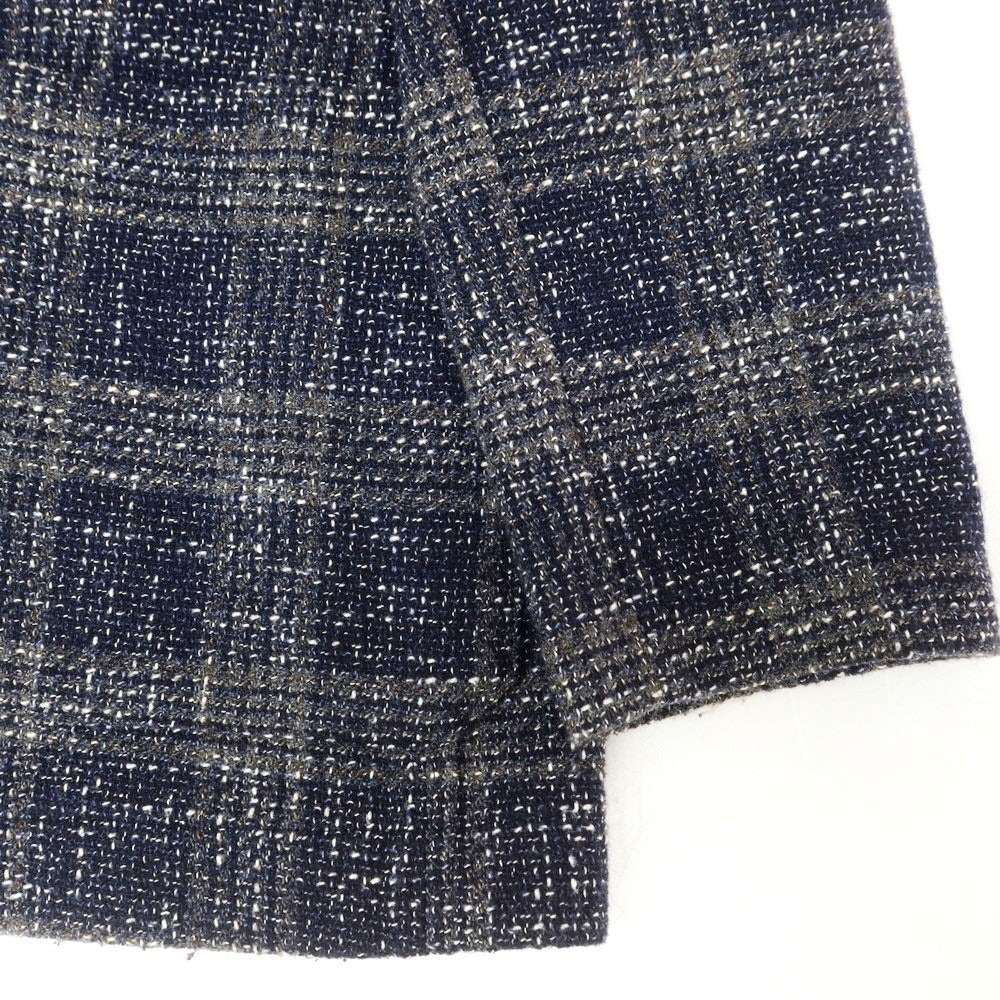 [Used] T-JACKET Cotton wool check casual jacket Navy x gray [XS] [Condition rank B] [Men&