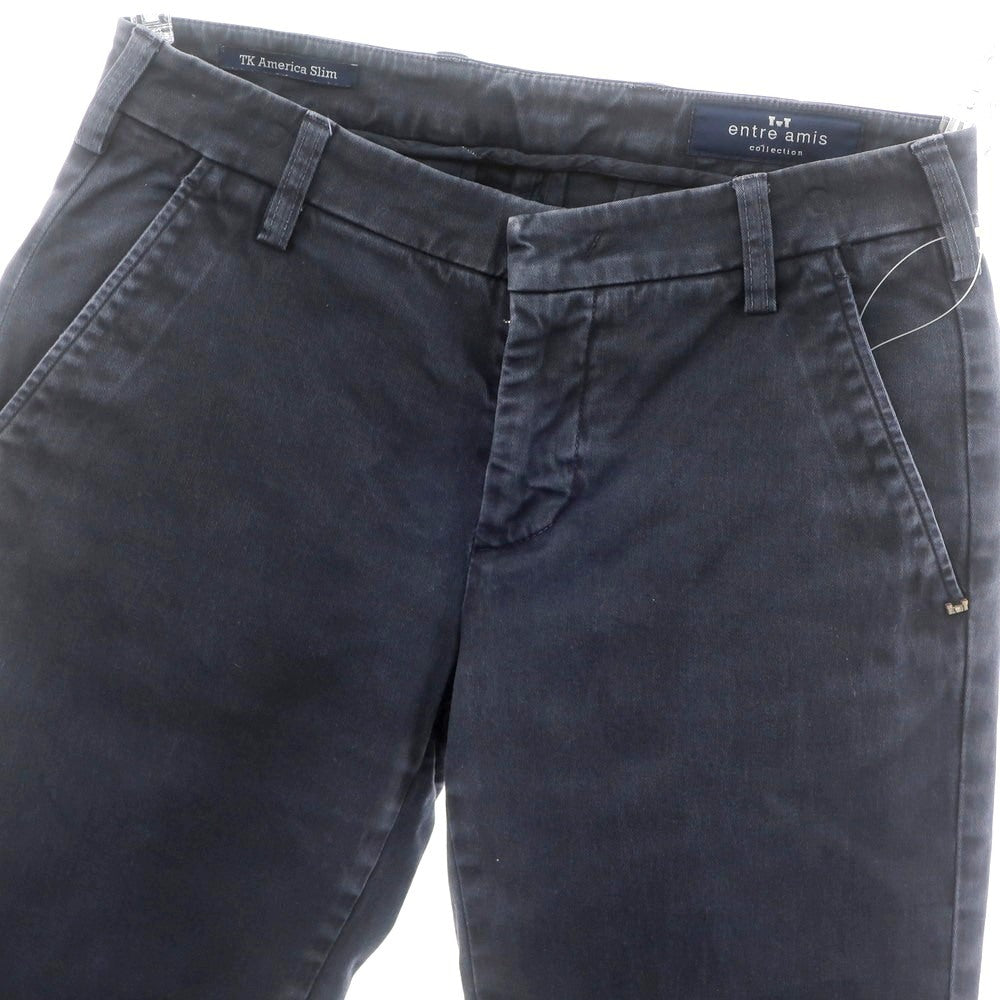【中古】アントレアミ ENTRE AMIS ストレッチ コットン カジュアルスラックスパンツ ネイビー【 29 】【 状態ランクC 】【 メンズ 】