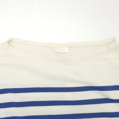 【中古】オーシバル ORCIVAL × WEEKEND コットン ボーダー ボートネック バスクシャツ 長袖Ｔシャツ ホワイトxブルー【 8 】【 状態ランクC 】【 メンズ 】