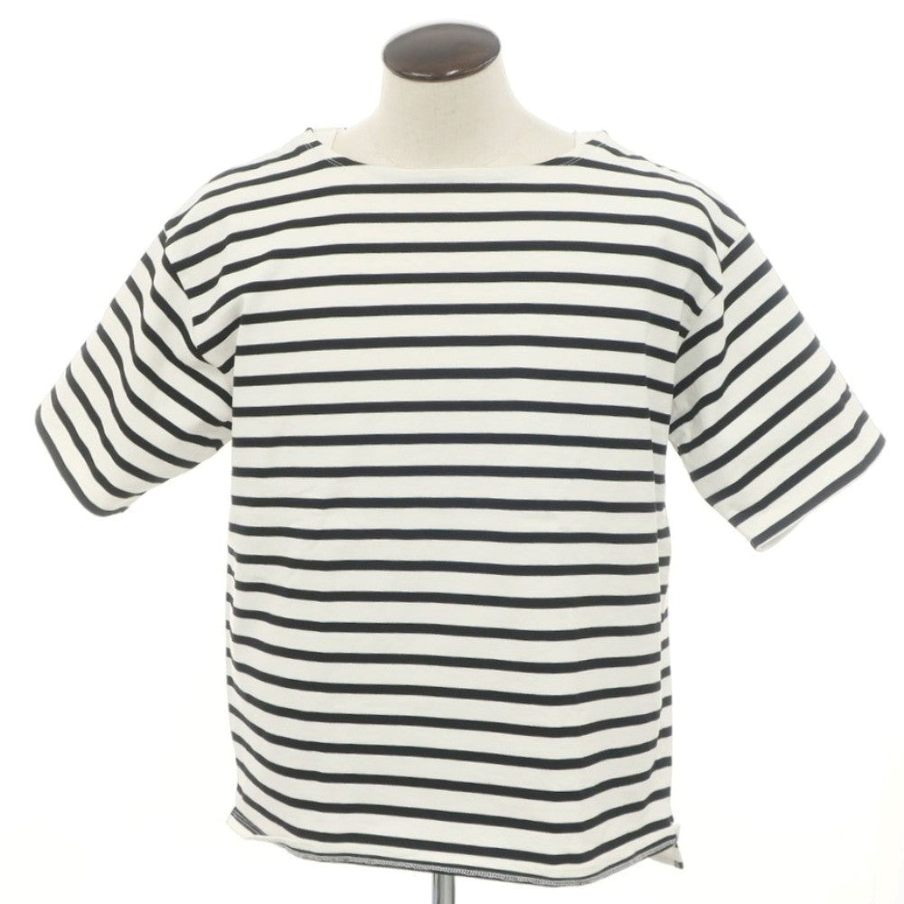 【中古】モンケメル MONT KEMMEL コットン ボーダー ボートネック 半袖Ｔシャツ ホワイトxブラック【 L 】【 状態ランクC 】【 メンズ 】