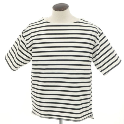 【中古】モンケメル MONT KEMMEL コットン ボーダー ボートネック 半袖Ｔシャツ ホワイトxブラック【 L 】【 状態ランクC 】【 メンズ 】