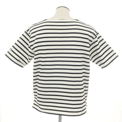 【SALE10%OFF/返品不可】【中古】モンケメル MONT KEMMEL コットン ボーダー ボートネック 半袖Ｔシャツ ホワイトxブラック【 L 】【 状態ランクC 】【 メンズ 】 [EPD]