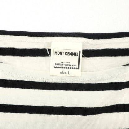 【中古】モンケメル MONT KEMMEL コットン ボーダー ボートネック 半袖Ｔシャツ ホワイトxブラック【 L 】【 状態ランクC 】【 メンズ 】