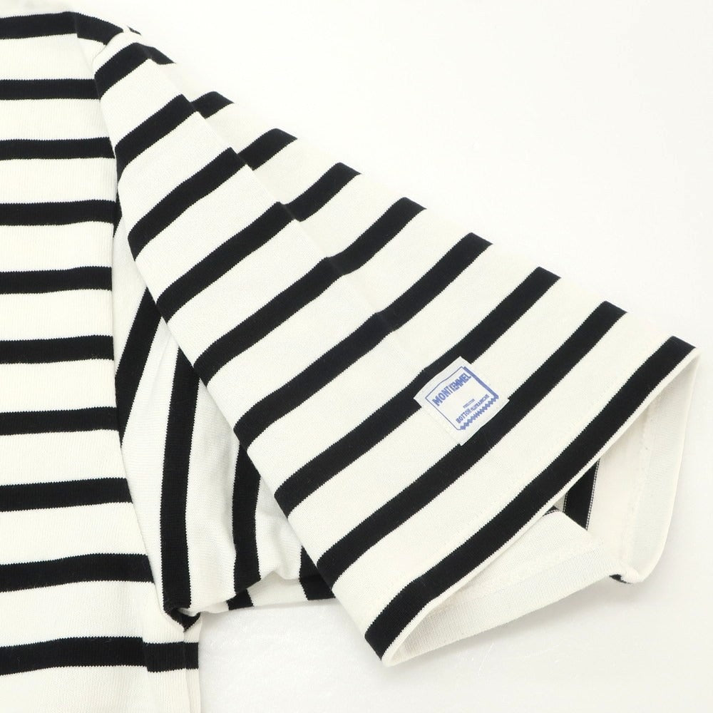 【中古】モンケメル MONT KEMMEL コットン ボーダー ボートネック 半袖Ｔシャツ ホワイトxブラック【 L 】【 状態ランクC 】【 メンズ 】