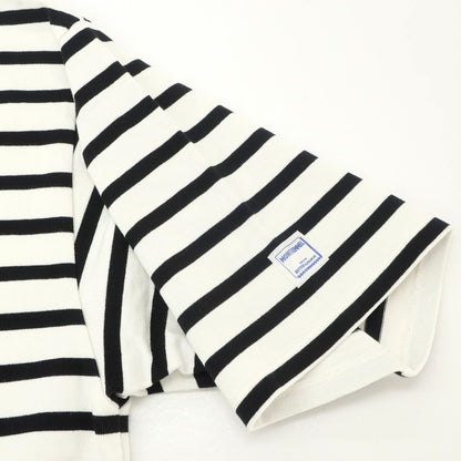 【中古】モンケメル MONT KEMMEL コットン ボーダー ボートネック 半袖Ｔシャツ ホワイトxブラック【 L 】【 状態ランクC 】【 メンズ 】