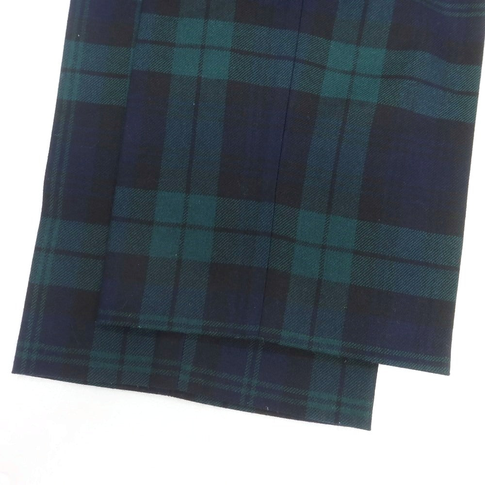 【中古】ベルナール ザンス BERNARD ZINS ウール チェック ドレススラックスパンツ ネイビーxグリーン【 40 】【 状態ランクB 】【 メンズ 】