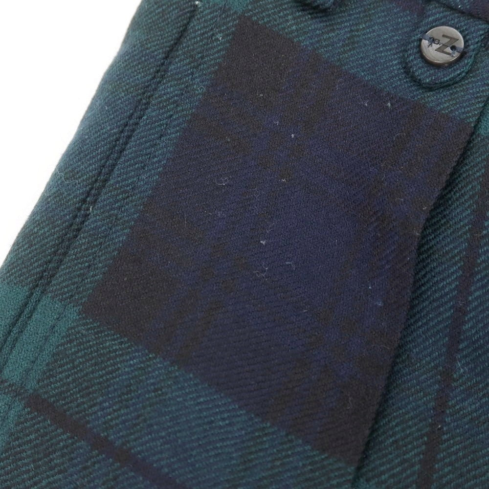 【中古】ベルナール ザンス BERNARD ZINS ウール チェック ドレススラックスパンツ ネイビーxグリーン【 40 】【 状態ランクB 】【 メンズ 】