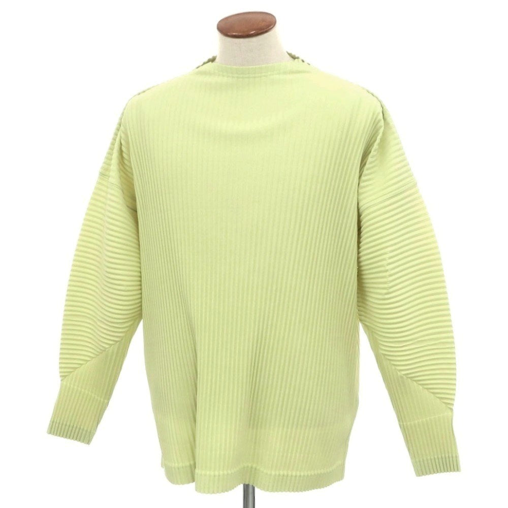 【中古】オム プリッセ イッセイミヤケ HOMME PLISSE ISSEY MIYAKE ポリエステル プリーツ 長袖カットソー ライトシトラスグリーン【 4 】【 状態ランクB 】【 メンズ 】