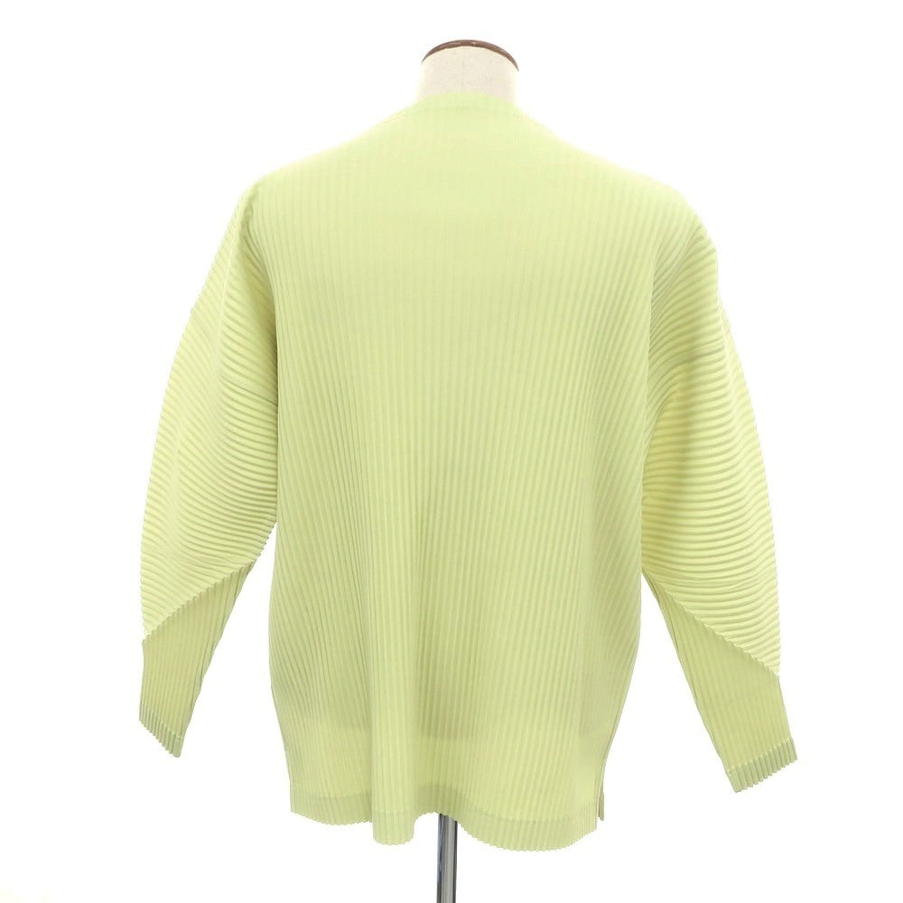 【中古】オム プリッセ イッセイミヤケ HOMME PLISSE ISSEY MIYAKE ポリエステル プリーツ 長袖カットソー ライトシトラスグリーン【 4 】【 状態ランクB 】【 メンズ 】