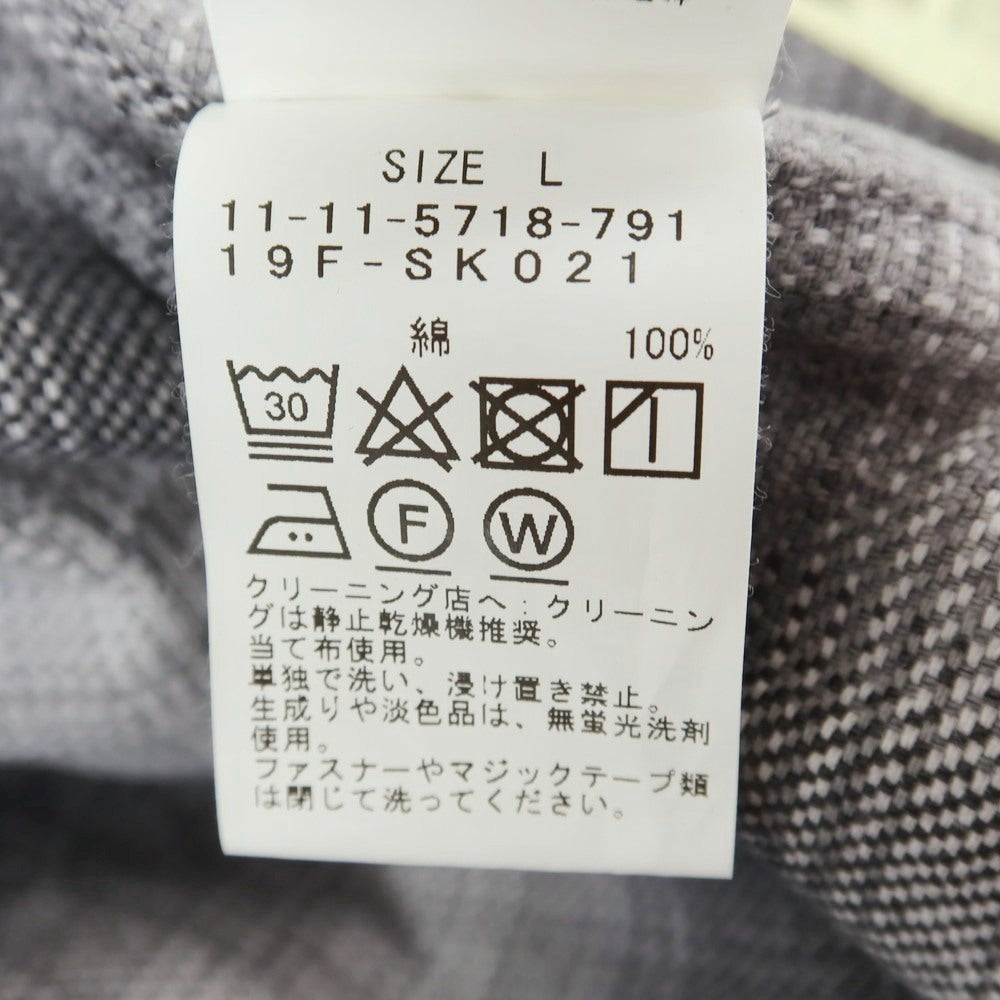 【中古】エスエスズィー SSZ 2WAY コットン チェック カジュアルシャツ グレー【サイズL】【 状態ランクB 】【 メンズ 】[EPD]
