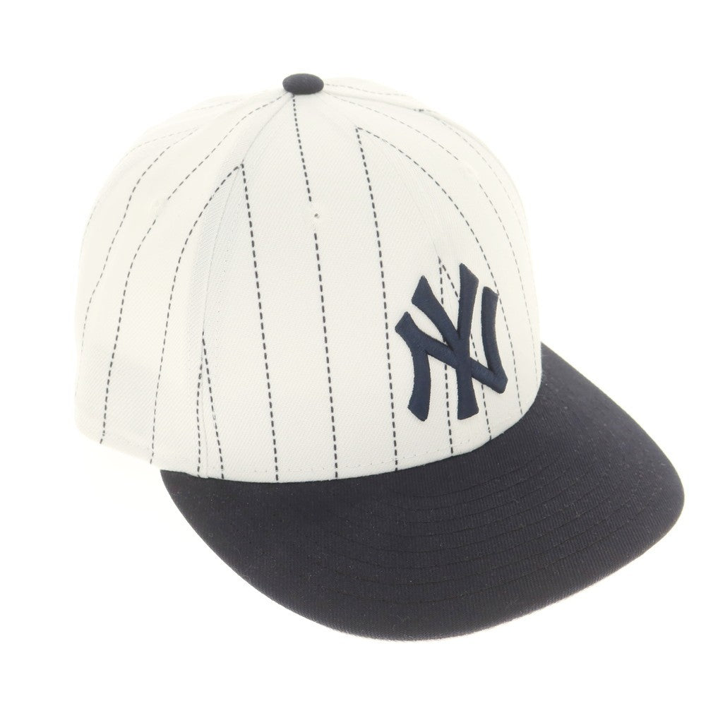 [Used] New Era Polyester NY Yankees BB Cap White x Navy [7 1/2] [Condition Rank B] [Men&