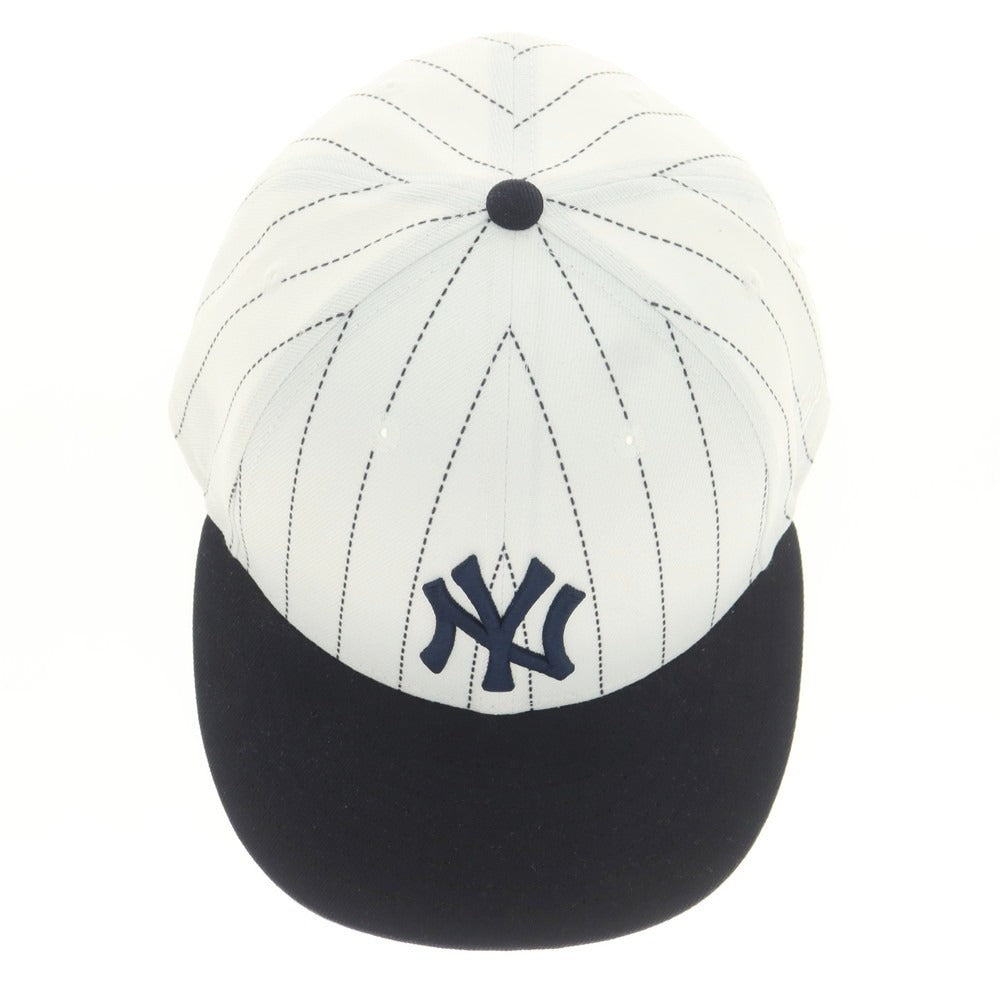 [Used] New Era Polyester NY Yankees BB Cap White x Navy [7 1/2] [Condition Rank B] [Men&