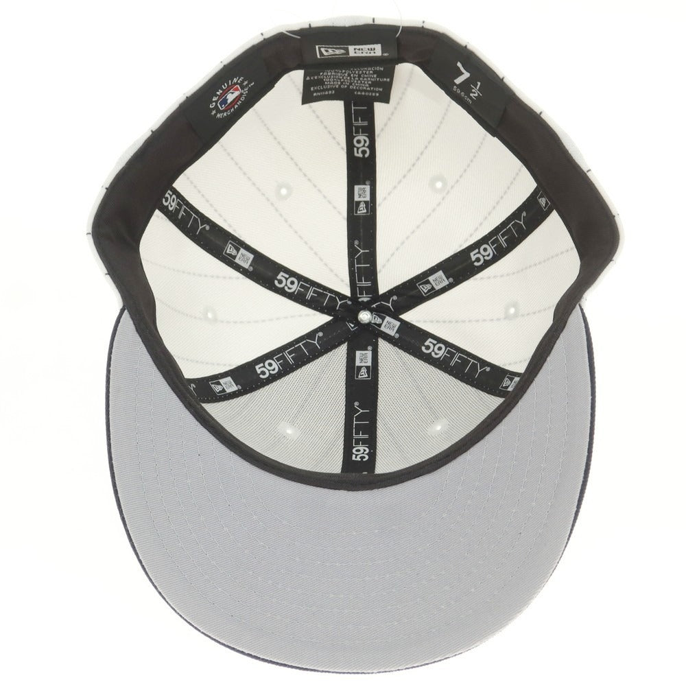 [Used] New Era Polyester NY Yankees BB Cap White x Navy [7 1/2] [Condition Rank B] [Men&