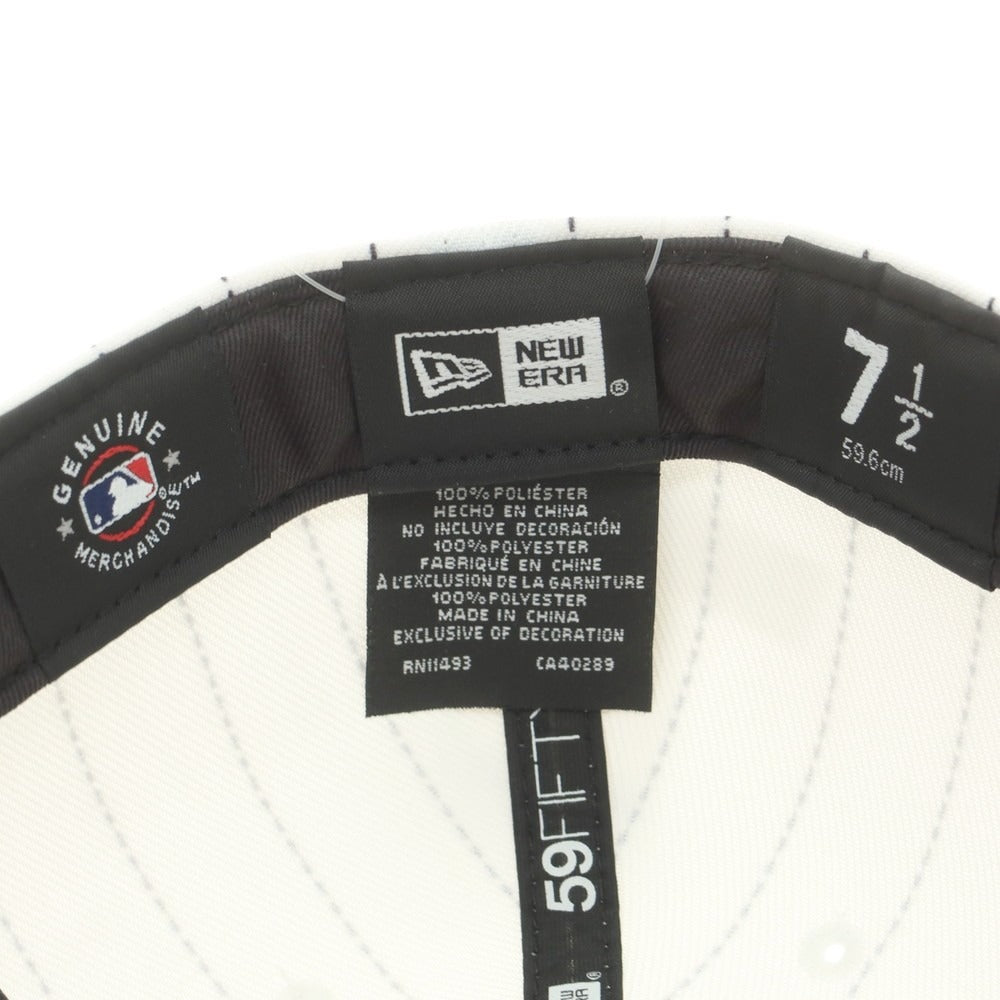[Used] New Era Polyester NY Yankees BB Cap White x Navy [7 1/2] [Condition Rank B] [Men&