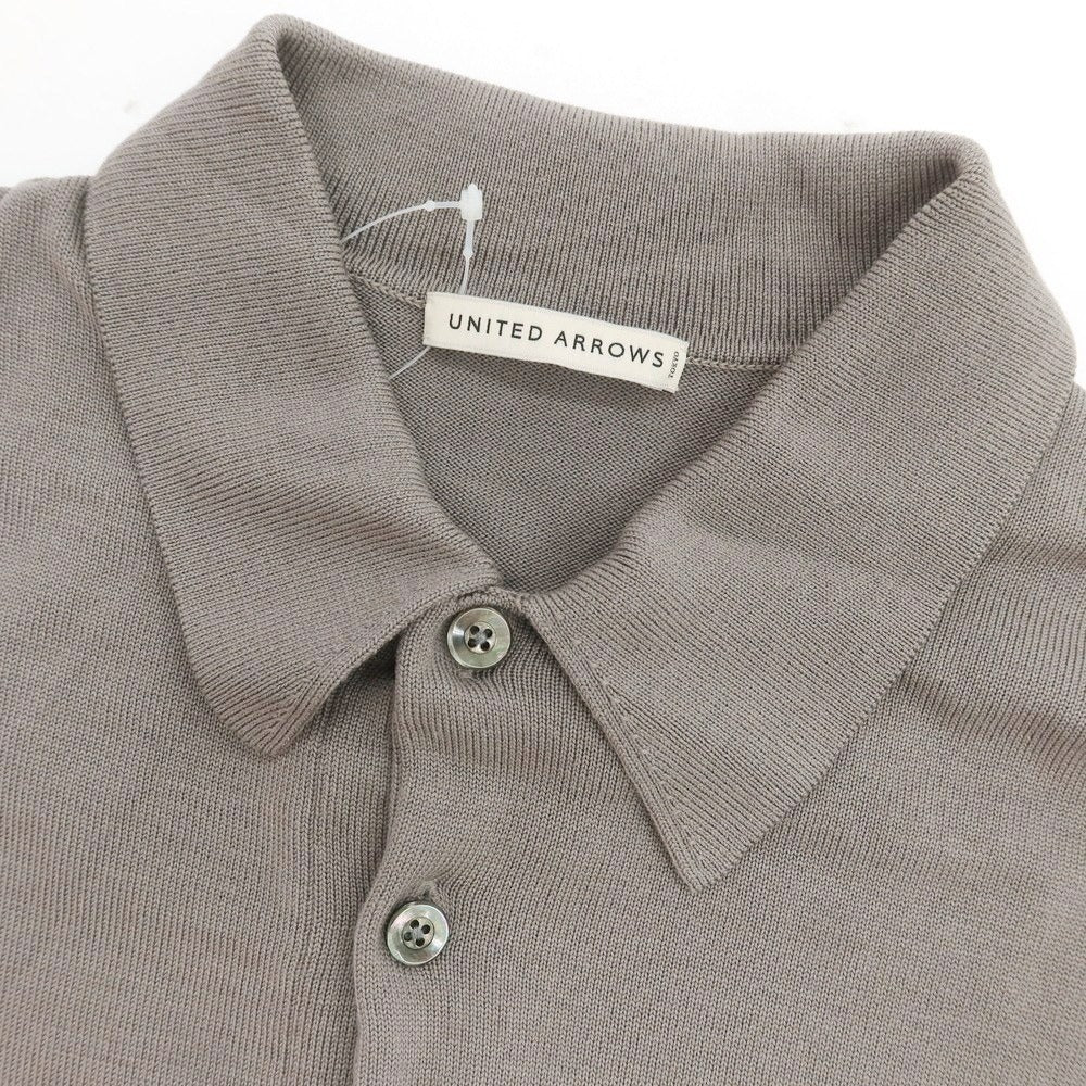 【中古】ユナイテッドアローズ UNITED ARROWS ハイゲージ ウール 長袖 ポロニット ウォームグレー系【 M 】【 状態ランクB 】【 メンズ 】