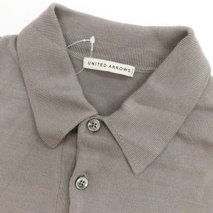 【中古】ユナイテッドアローズ UNITED ARROWS ハイゲージ ウール 長袖 ポロニット ウォームグレー系【 M 】【 状態ランクB 】【 メンズ 】