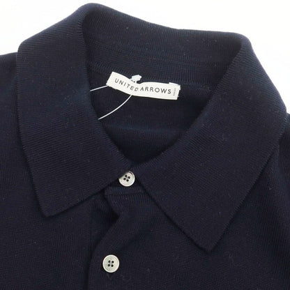 【中古】ユナイテッドアローズ UNITED ARROWS ハイゲージ ウール 長袖 ポロニット ネイビー【 M 】【 状態ランクB 】【 メンズ 】