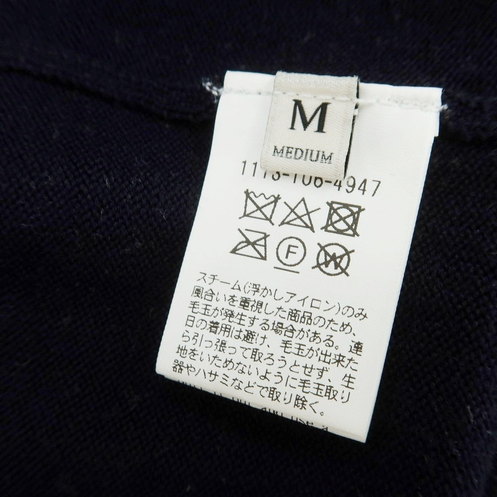 【中古】ユナイテッドアローズ UNITED ARROWS ハイゲージ ウール 長袖 ポロニット ネイビー【 M 】【 状態ランクB 】【 メンズ 】