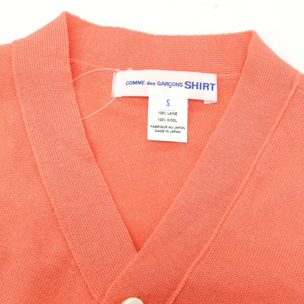 【中古】コムデギャルソンシャツ COMME des GARCONS SHIRT 2024年秋冬 ウール ロングニットベストカーディガン コーラルピンク【サイズS】【 状態ランクA 】【 メンズ 】[DPD]