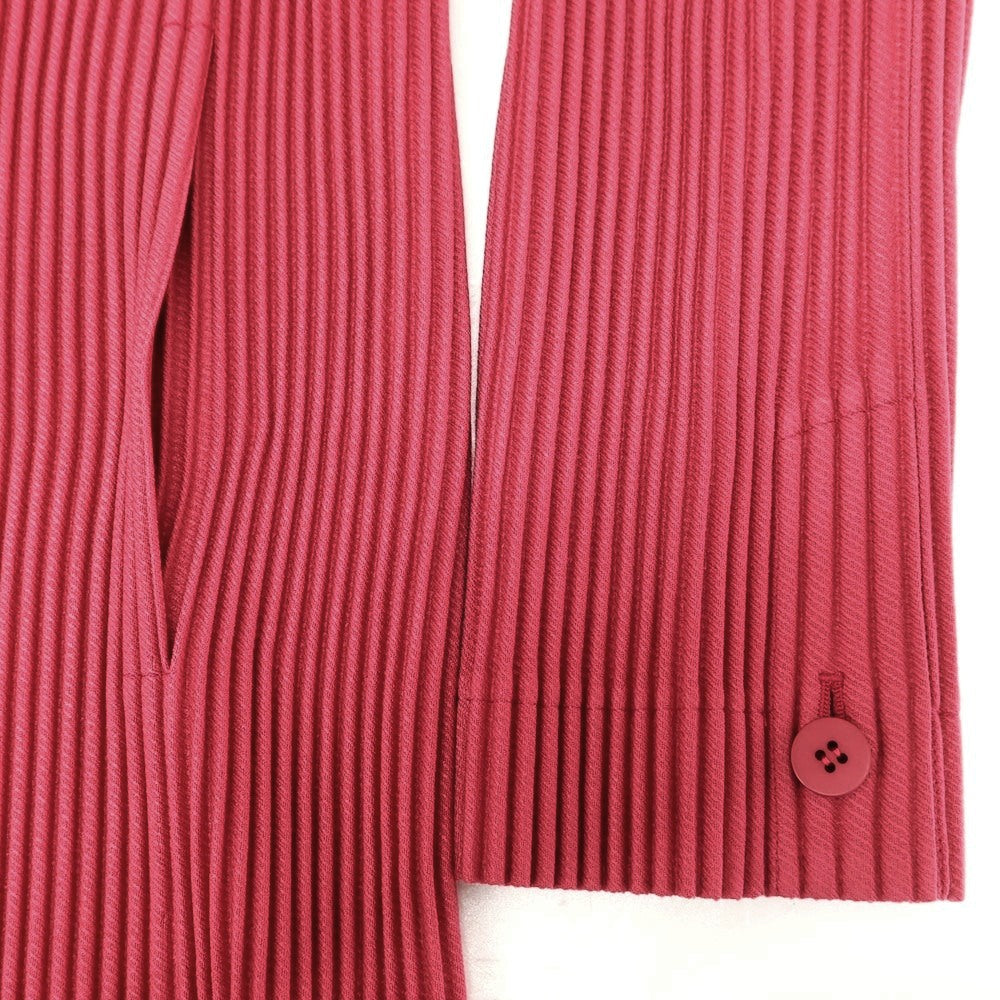 【中古】オム プリッセ イッセイミヤケ HOMME PLISSE ISSEY MIYAKE 2024年秋冬 プリーツ 2B カジュアルジャケット ダークローズピンク【 表記なし（L位） 】【 状態ランクA 】【 メンズ 】 [APD]