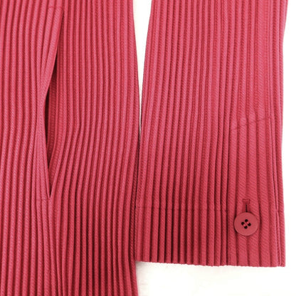 【中古】オム プリッセ イッセイミヤケ HOMME PLISSE ISSEY MIYAKE 2024年秋冬 プリーツ 2B カジュアルジャケット ダークローズピンク【 表記なし（L位） 】【 状態ランクA 】【 メンズ 】 [APD]