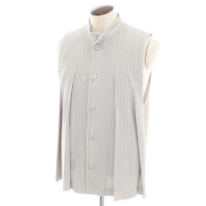 【中古】オム プリッセ イッセイミヤケ HOMME PLISSE ISSEY MIYAKE 2024年秋冬 プリーツ加工 ベスト ジレ ライトグレー【 表記なし（L位） 】【 状態ランクA 】【 メンズ 】