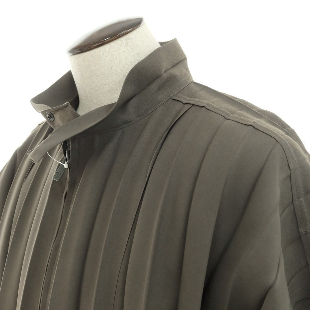 【中古】オム プリッセ イッセイミヤケ HOMME PLISSE ISSEY MIYAKE プリーツ加工 ブルゾン グレイッシュカーキ【 表記なし（L位） 】【 状態ランクA 】【 メンズ 】