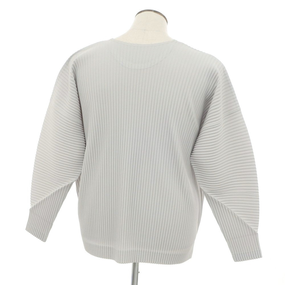 【中古】オム プリッセ イッセイミヤケ HOMME PLISSE ISSEY MIYAKE 2024年秋冬 プリーツ クルーネック カットソー ライトグレー【 表記なし（L位） 】【 状態ランクA 】【 メンズ 】