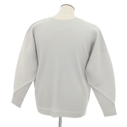 【中古】オム プリッセ イッセイミヤケ HOMME PLISSE ISSEY MIYAKE 2024年秋冬 プリーツ クルーネック カットソー ライトグレー【 表記なし（L位） 】【 状態ランクA 】【 メンズ 】