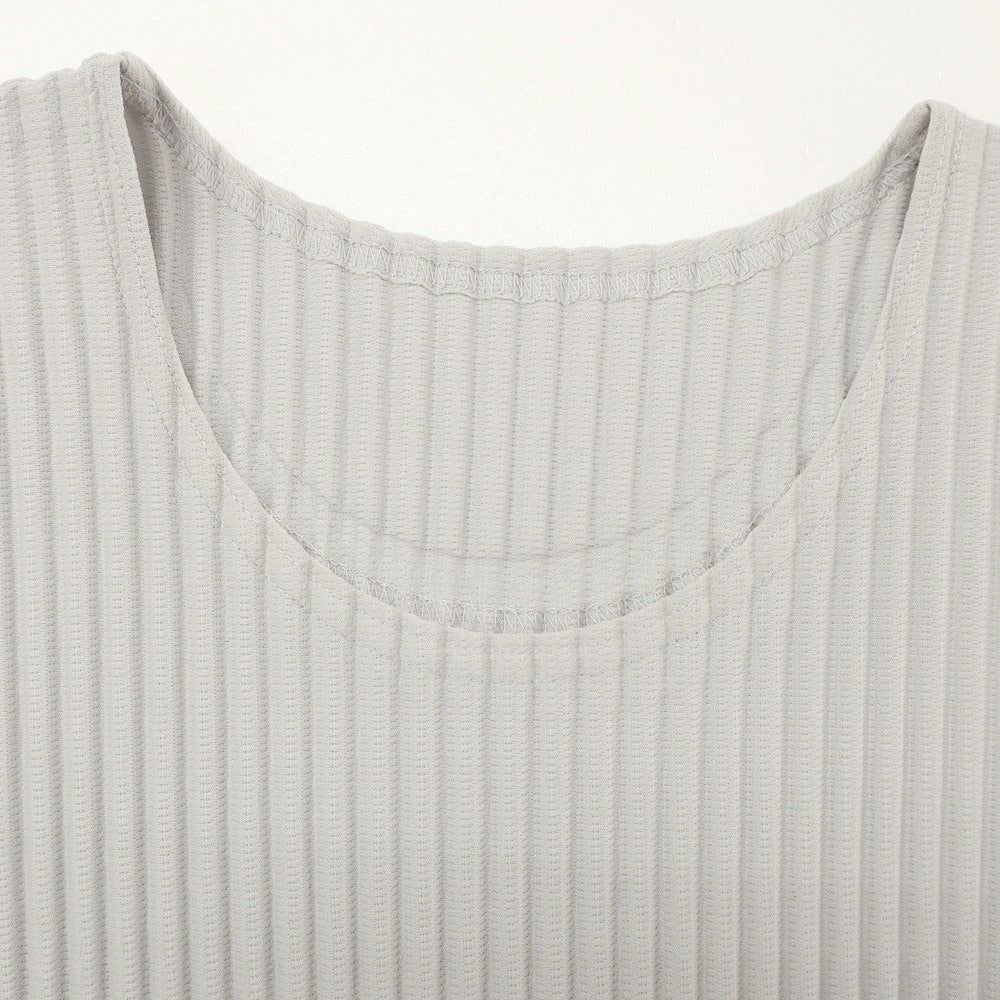 【中古】オム プリッセ イッセイミヤケ HOMME PLISSE ISSEY MIYAKE 2024年秋冬 プリーツ クルーネック カットソー ライトグレー【 表記なし（L位） 】【 状態ランクA 】【 メンズ 】
