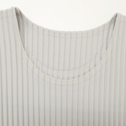 【中古】オム プリッセ イッセイミヤケ HOMME PLISSE ISSEY MIYAKE 2024年秋冬 プリーツ クルーネック カットソー ライトグレー【 表記なし（L位） 】【 状態ランクA 】【 メンズ 】