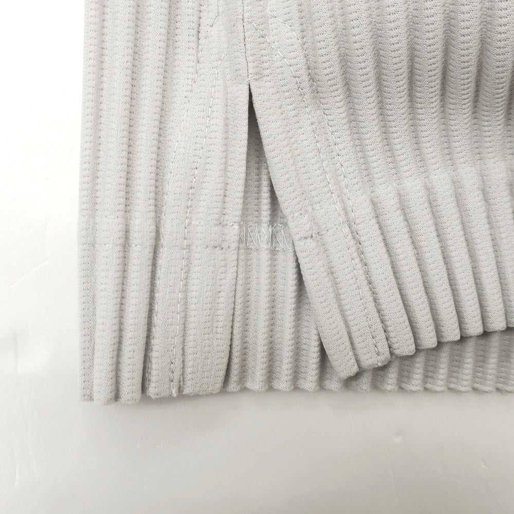 【中古】オム プリッセ イッセイミヤケ HOMME PLISSE ISSEY MIYAKE 2024年秋冬 プリーツ クルーネック カットソー ライトグレー【 表記なし（L位） 】【 状態ランクA 】【 メンズ 】