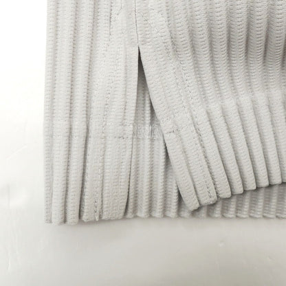 【中古】オム プリッセ イッセイミヤケ HOMME PLISSE ISSEY MIYAKE 2024年秋冬 プリーツ クルーネック カットソー ライトグレー【 表記なし（L位） 】【 状態ランクA 】【 メンズ 】