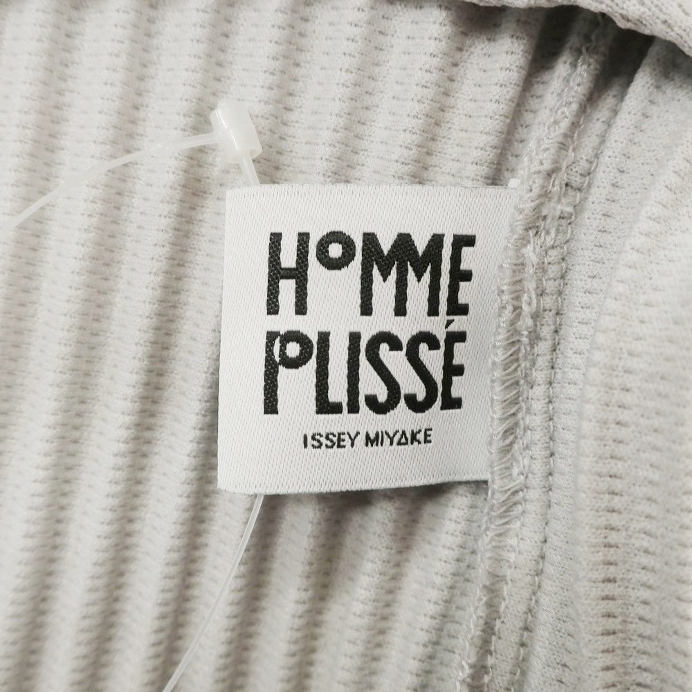 【中古】オム プリッセ イッセイミヤケ HOMME PLISSE ISSEY MIYAKE 2024年秋冬 プリーツ クルーネック カットソー ライトグレー【 表記なし（L位） 】【 状態ランクA 】【 メンズ 】