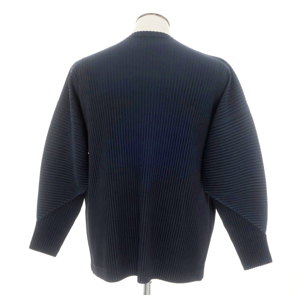 【中古】オム プリッセ イッセイミヤケ HOMME PLISSE ISSEY MIYAKE 2024年秋冬 プリーツ モックネック カットソー ネイビー【 表記なし（L位） 】【 状態ランクA 】【 メンズ 】