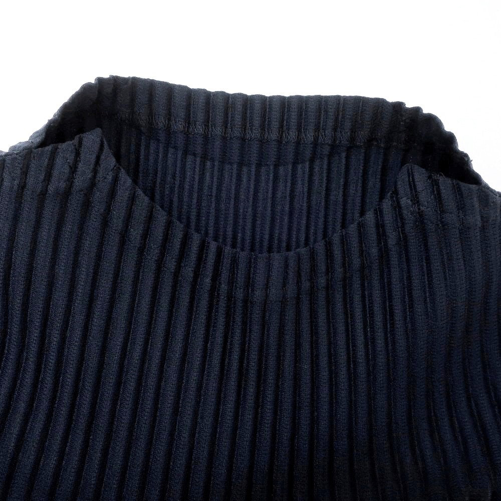 【中古】オム プリッセ イッセイミヤケ HOMME PLISSE ISSEY MIYAKE 2024年秋冬 プリーツ モックネック カットソー ネイビー【 表記なし（L位） 】【 状態ランクA 】【 メンズ 】 [APD]
