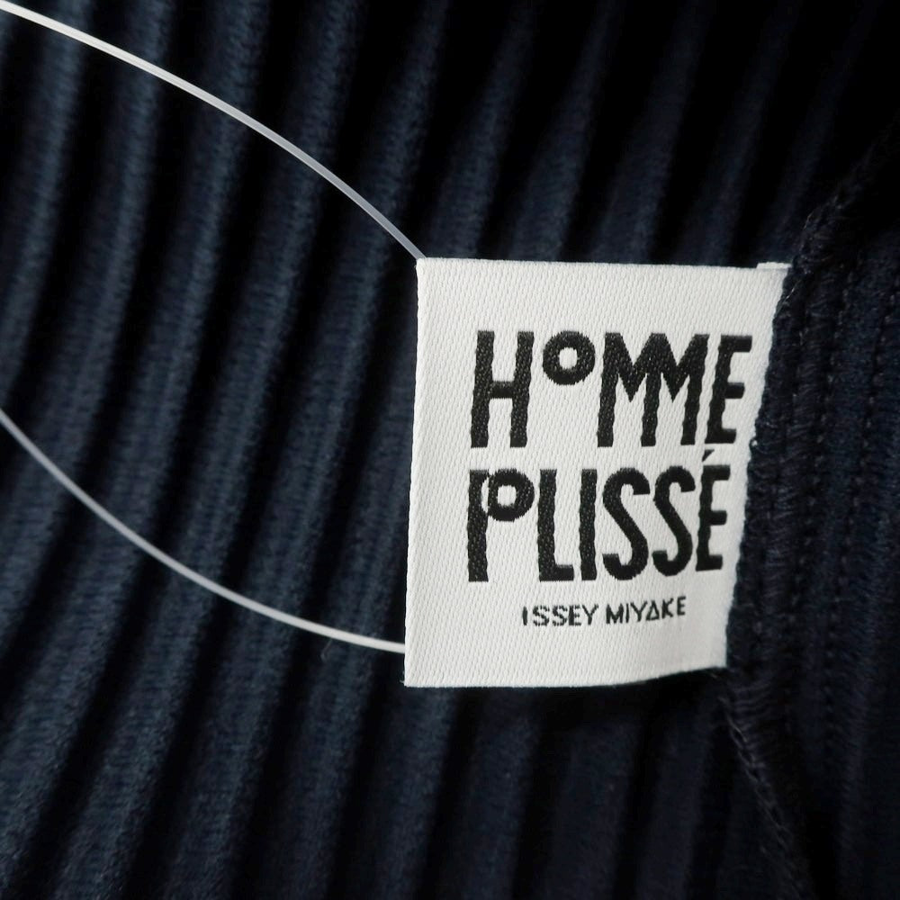 【中古】オム プリッセ イッセイミヤケ HOMME PLISSE ISSEY MIYAKE 2024年秋冬 プリーツ モックネック カットソー ネイビー【 表記なし（L位） 】【 状態ランクA 】【 メンズ 】 [APD]