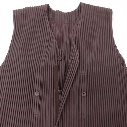 【中古】オム プリッセ イッセイミヤケ HOMME PLISSE ISSEY MIYAKE 2024年秋冬 プリーツ オールインワン ツナギ パープルブラウン【 表記なし（L位） 】【 状態ランクA 】【 メンズ 】