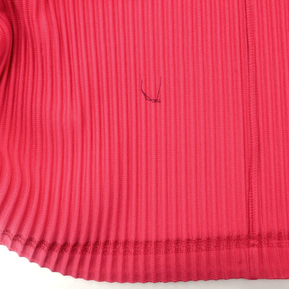 【中古】オム プリッセ イッセイミヤケ HOMME PLISSE ISSEY MIYAKE 2024年秋冬 プリーツ プルオーバー パーカー レッドピンク【 表記なし（L位） 】【 状態ランクA 】【 メンズ 】 [APD]
