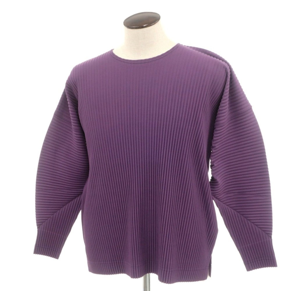 【中古】オム プリッセ イッセイミヤケ HOMME PLISSE ISSEY MIYAKE 2024年秋冬 プリーツ クルーネック カットソー パープル【 表記なし（L位） 】【 状態ランクA 】【 メンズ 】