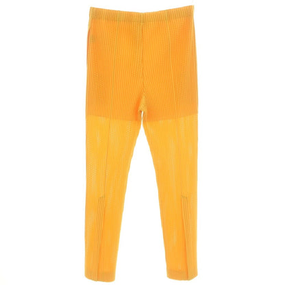 [Used] Homme Plissé Issey Miyake 2025 Spring/Summer Mesh Pleated Easy Pants Yellow [No description (L size)] [Condition Rank A] [Men&