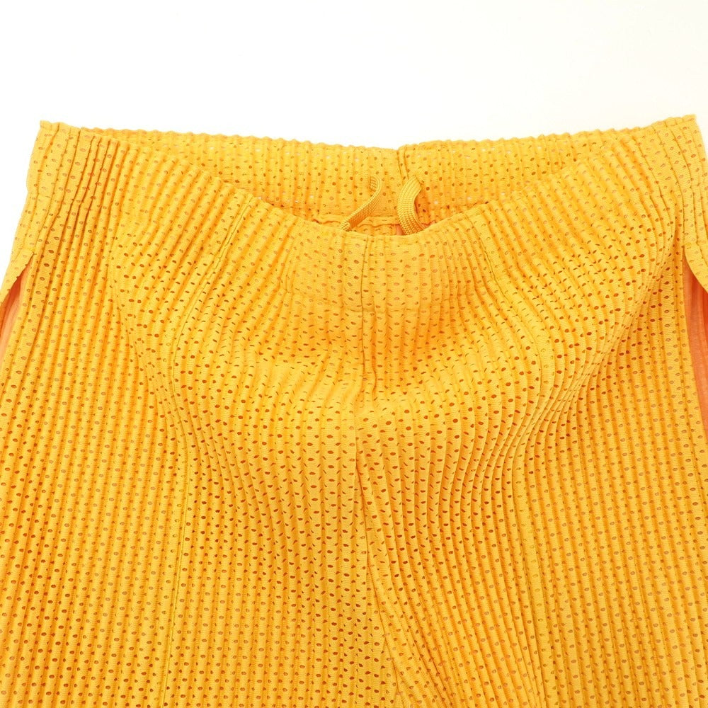 [Used] Homme Plissé Issey Miyake 2025 Spring/Summer Mesh Pleated Easy Pants Yellow [No description (L size)] [Condition Rank A] [Men&