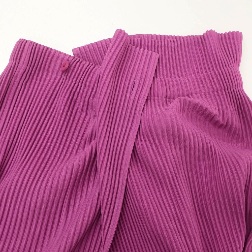 【中古】オム プリッセ イッセイミヤケ HOMME PLISSE ISSEY MIYAKE 2024年秋冬 プリーツ イージーパンツ ピンクパープル【 表記なし（L位） 】【 状態ランクA 】【 メンズ 】 [APD]