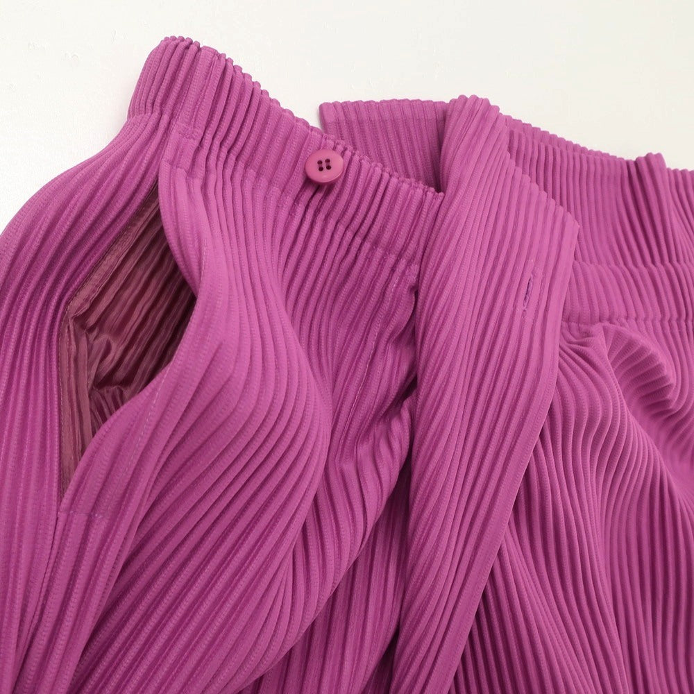 【中古】オム プリッセ イッセイミヤケ HOMME PLISSE ISSEY MIYAKE 2024年秋冬 プリーツ イージーパンツ ピンクパープル【 表記なし（L位） 】【 状態ランクA 】【 メンズ 】 [APD]