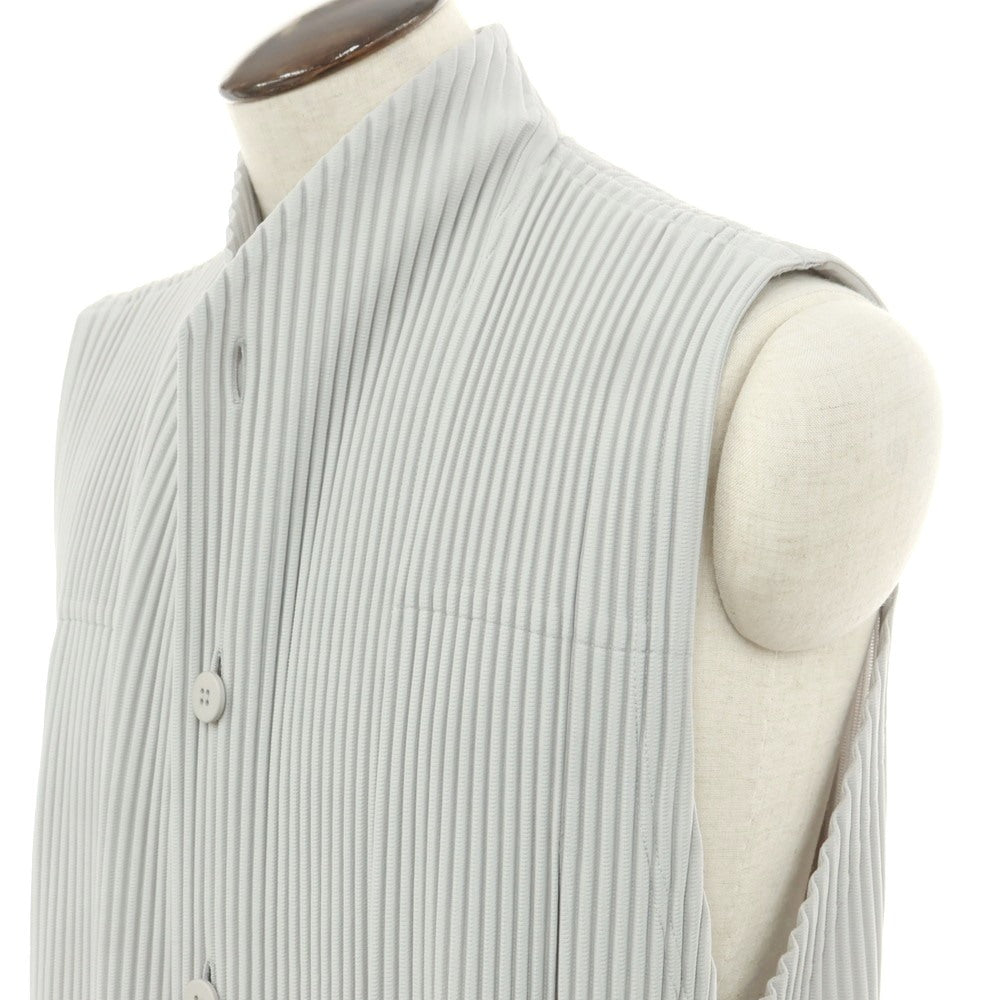 【中古】オム プリッセ イッセイミヤケ HOMME PLISSE ISSEY MIYAKE 2024年秋冬 プリーツ加工 ノースリーブコート ライトグレー【 表記なし（L位） 】【 状態ランクA 】【 メンズ 】