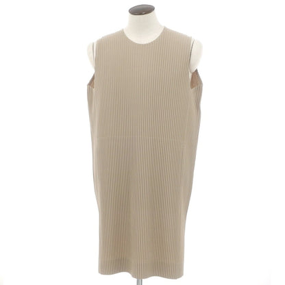 【中古】オム プリッセ イッセイミヤケ HOMME PLISSE ISSEY MIYAKE 2024年秋冬 プリーツ クルーネック ノースリーブ カットソー ベージュ【 表記なし（L位） 】【 状態ランクA 】【 メンズ 】 [BPD]