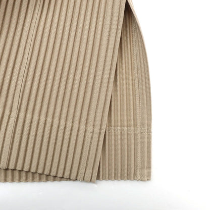 【中古】オム プリッセ イッセイミヤケ HOMME PLISSE ISSEY MIYAKE 2024年秋冬 プリーツ クルーネック ノースリーブ カットソー ベージュ【 表記なし（L位） 】【 状態ランクA 】【 メンズ 】 [BPD]